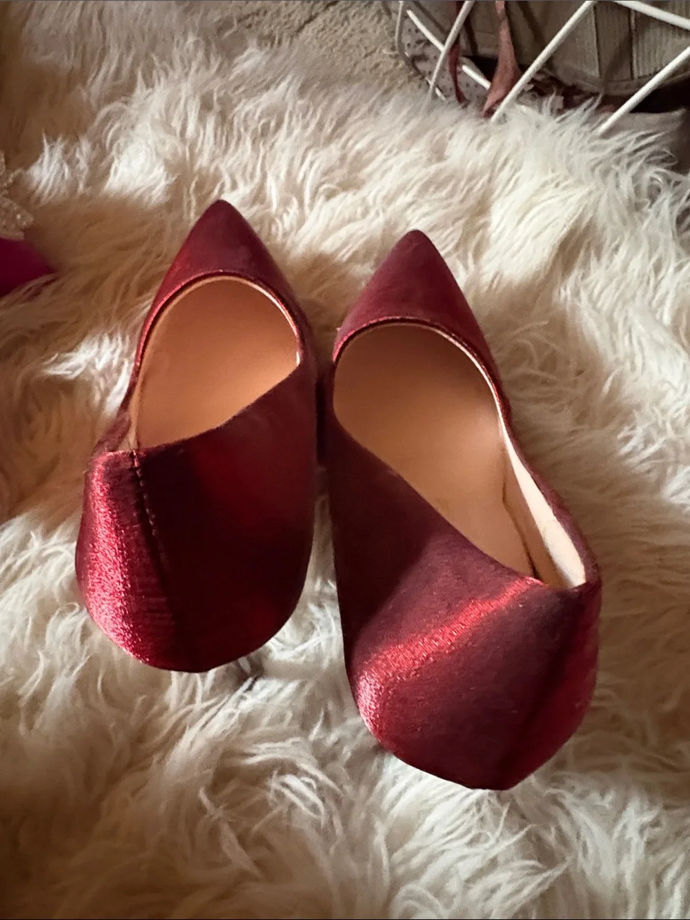 a new day Red Shimmer Pointed-Toe Pumps